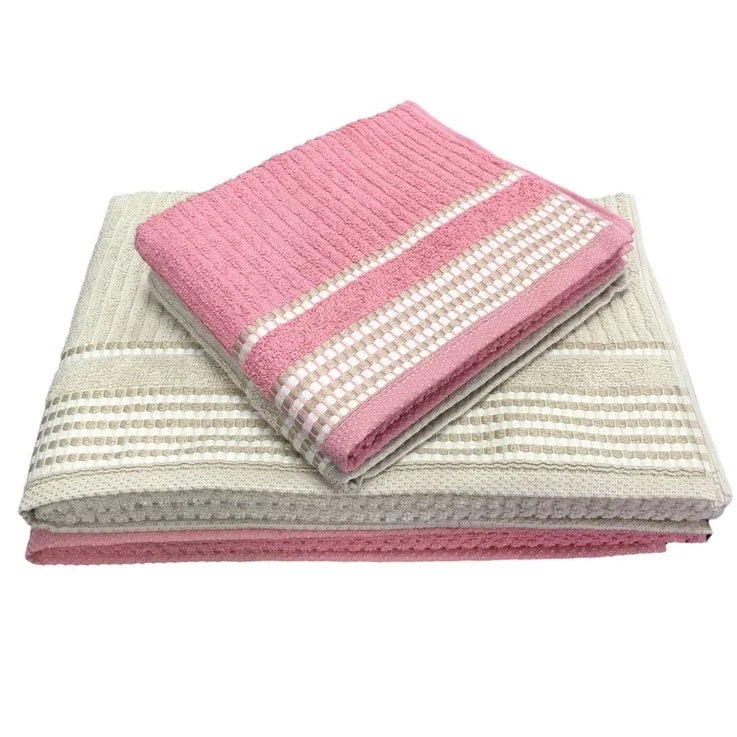 Kit/Jogo 4 Toalhas - 2 Banho + 2 Rosto Tóquio Canelada 140cm x 75cm 360gr/m² 100% Algodão