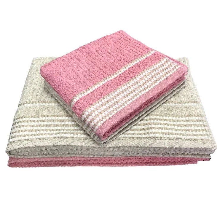 Kit/Jogo 4 Toalhas - 2 Banho + 2 Rosto Tóquio Canelada 140cm x 75cm 360gr/m² 100% Algodão