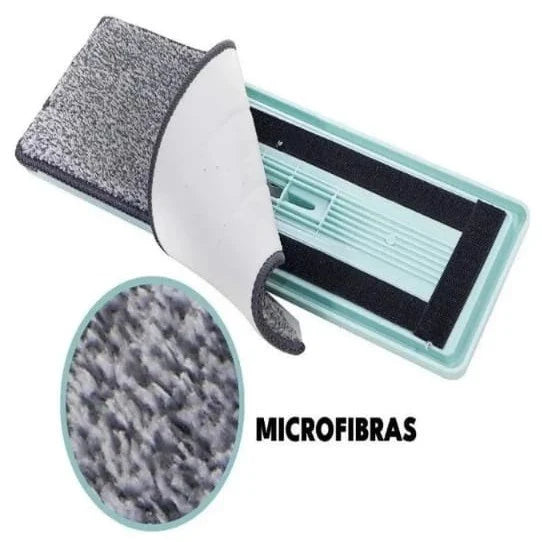 Mop Flat Balde 6 litros Com 2 Refis Com Cabo Extensivel Inox Grande