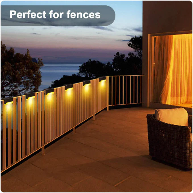 Kit Luminária Solar Para Escada Parede Muro À Prova D'água Enfeite Jardim/Varanda/Ambientes Externos