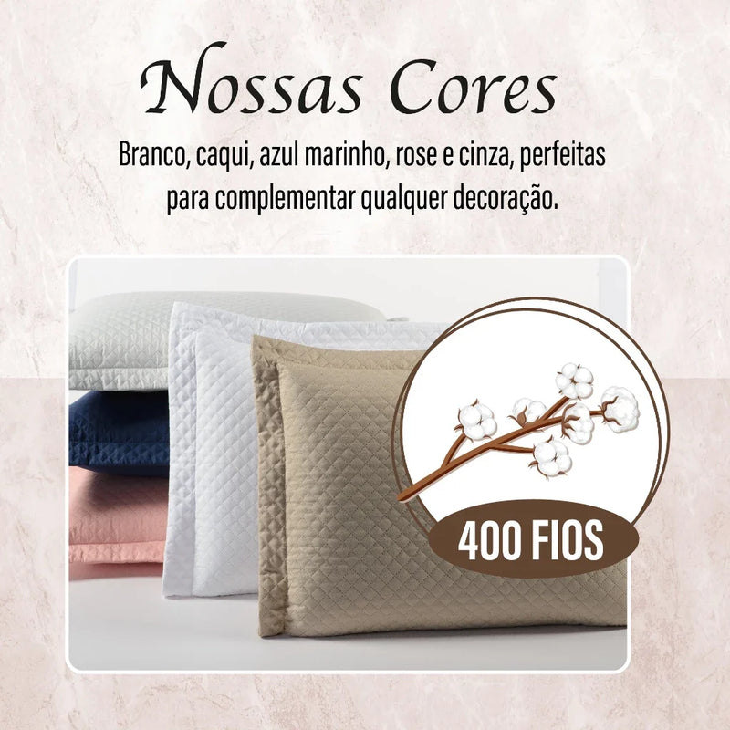 Porta Travesseiro Matelado liso 400 Fios 2 Peças capa de travesseiro