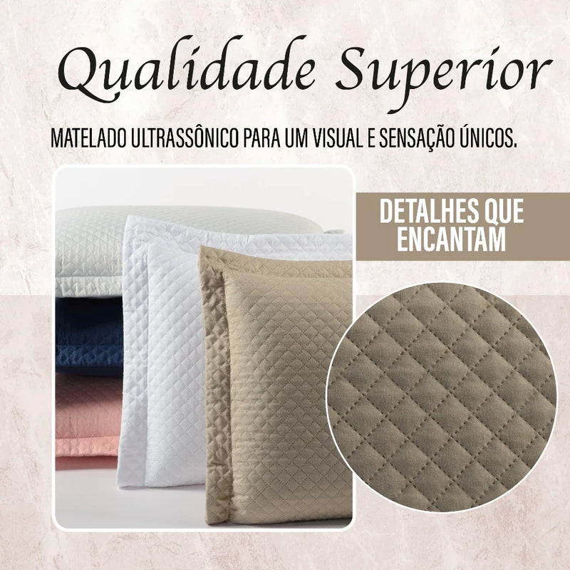 Porta Travesseiro Matelado liso 400 Fios 2 Peças capa de travesseiro