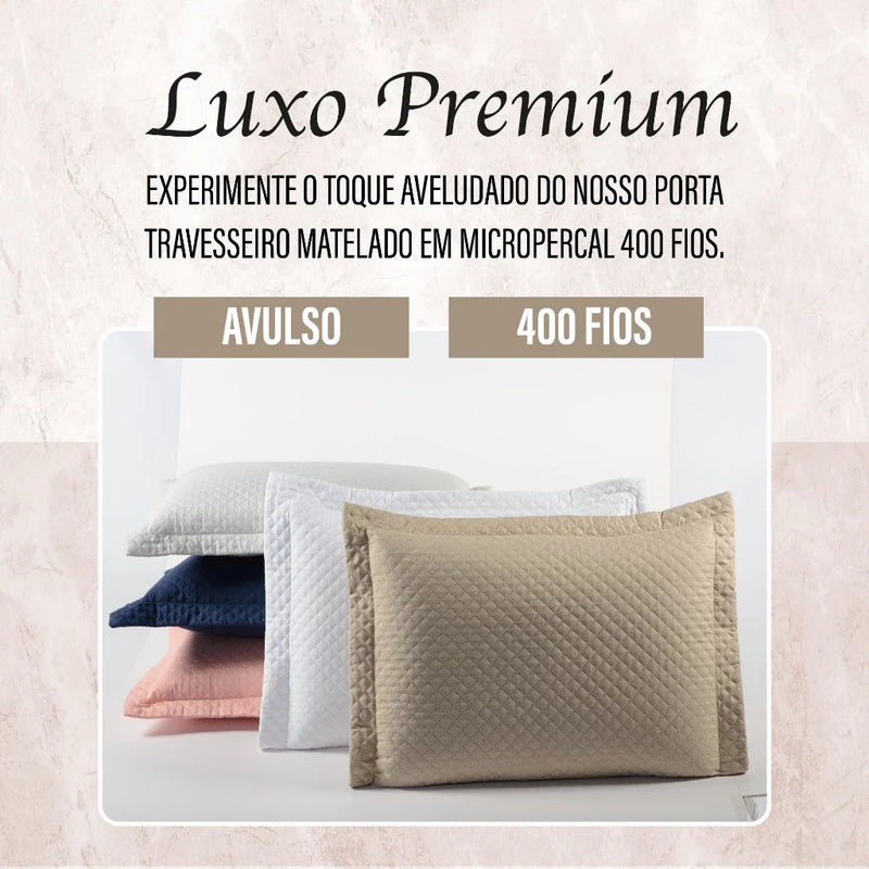 Porta Travesseiro Matelado liso 400 Fios 2 Peças capa de travesseiro