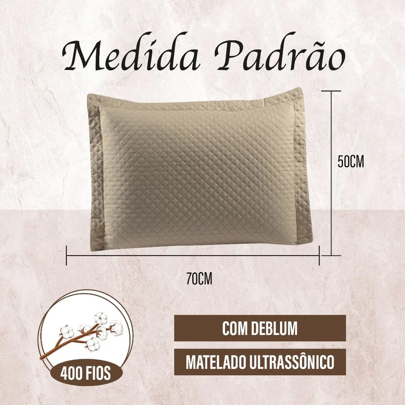 Porta Travesseiro Matelado liso 400 Fios 2 Peças capa de travesseiro