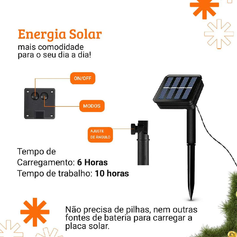 Pisca Pisca Varal Lâmpadas Solar