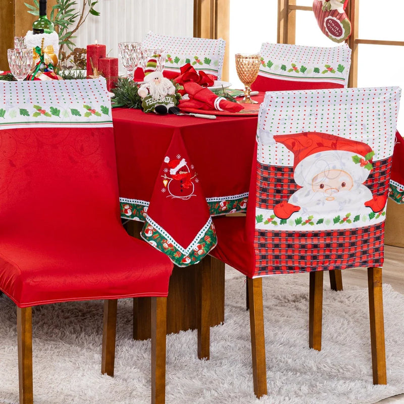 Kit 4 Peças de Capas Natal para Cadeira Jantar