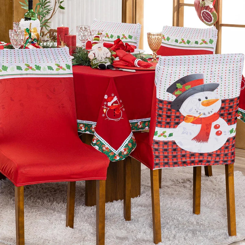 Kit 4 Peças de Capas Natal para Cadeira Jantar