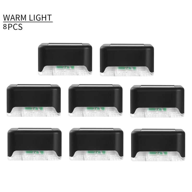 Kit Luminária Solar Para Escada Parede Muro À Prova D'água Enfeite Jardim/Varanda/Ambientes Externos