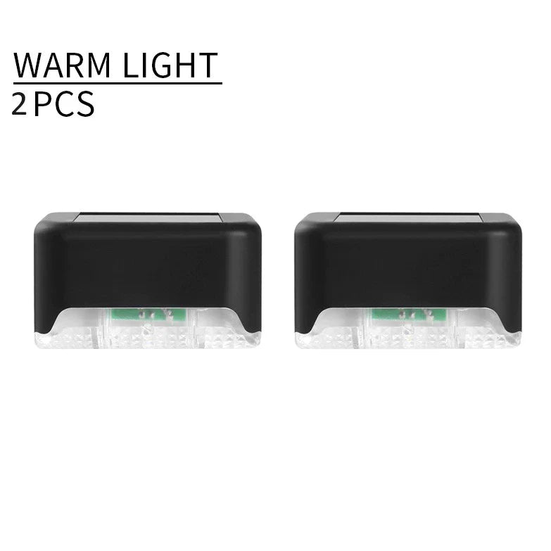 Kit Luminária Solar Para Escada Parede Muro À Prova D'água Enfeite Jardim/Varanda/Ambientes Externos