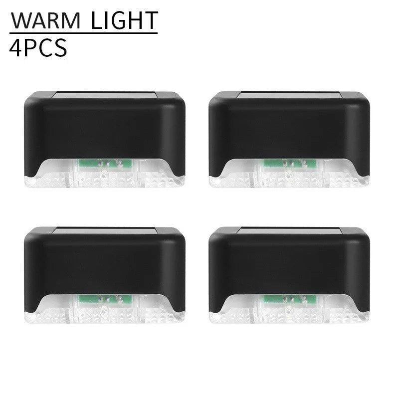 Kit Luminária Solar Para Escada Parede Muro À Prova D'água Enfeite Jardim/Varanda/Ambientes Externos